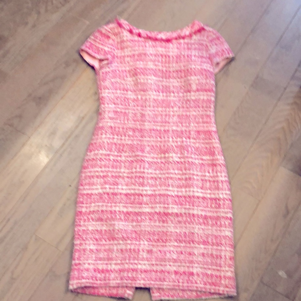 Sara Campbell Cap-Sleeve Tweed Fringed Size 4 Dress
